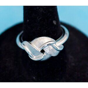 Vintage Silver Tone Tangled Ring by Avon Size 8 N26